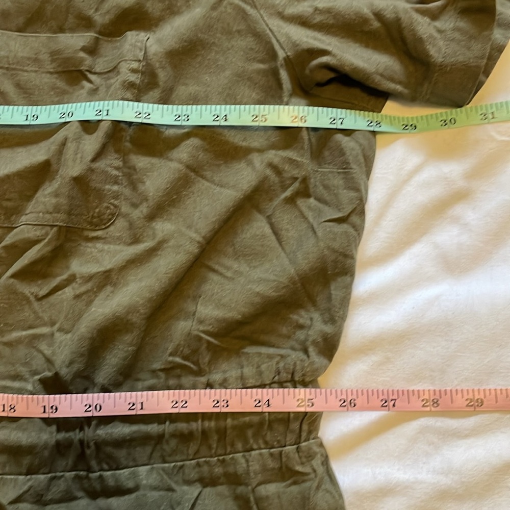 NWT Universal Thread Linen Blend Summer Romper in army green‎ - 3X - Picture 15 of 17